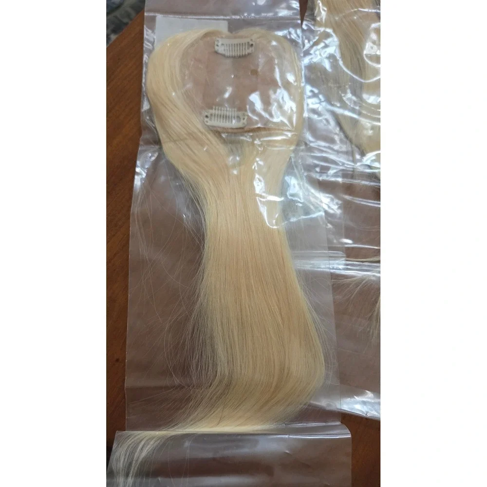 Rosebud Blonde Clip-In Hair Topper Straight Lace Base Hairpiece A01-GD-12-613‎